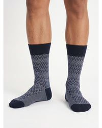 Missoni Missoni Navy Blue Mens Chevron Crew Socks-S