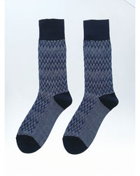 Missoni Missoni Navy Blue Mens Chevron Crew Socks-S