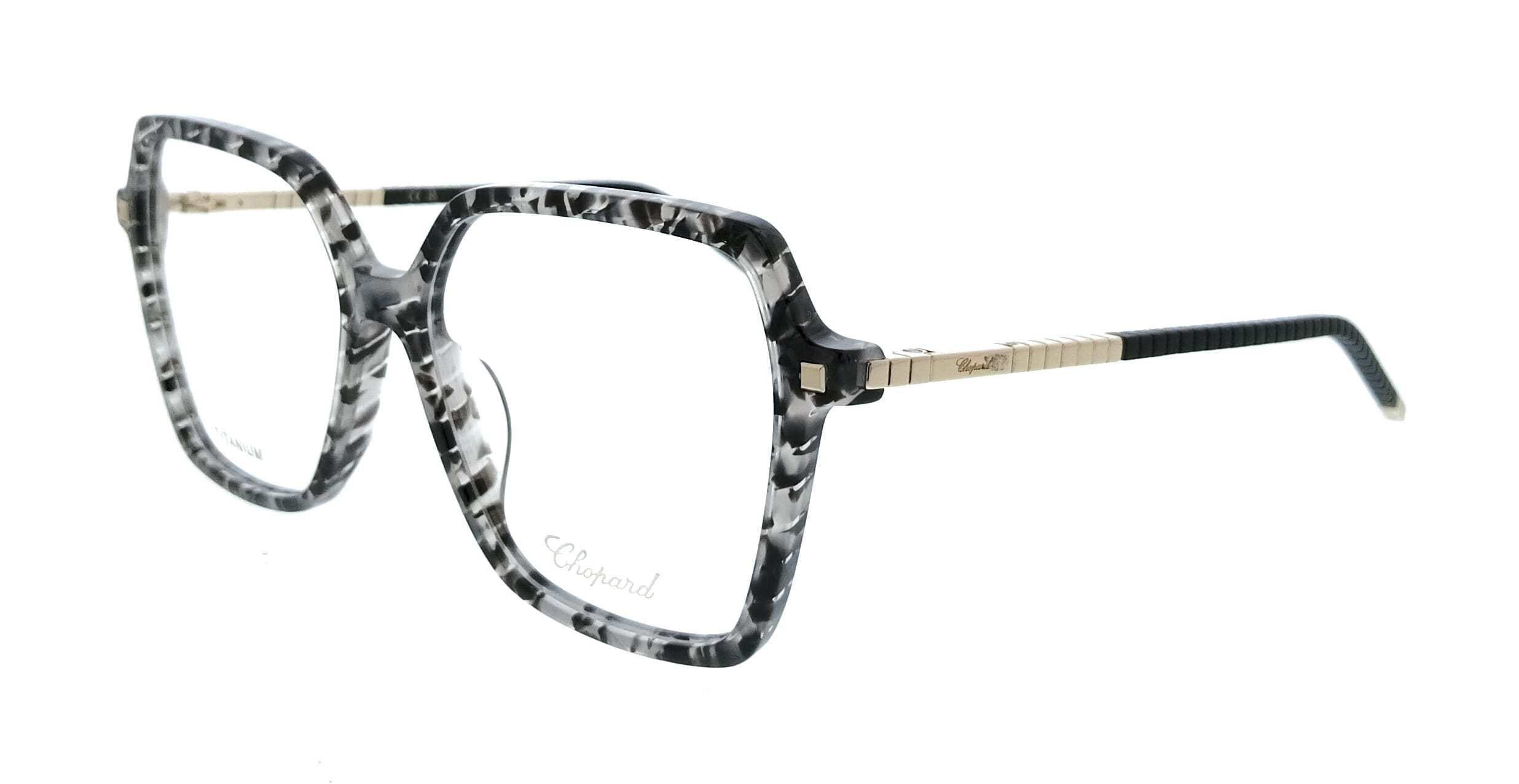 Chopard Chopard Black Gray Havana Square VCH348M5503KU Eyeglasses