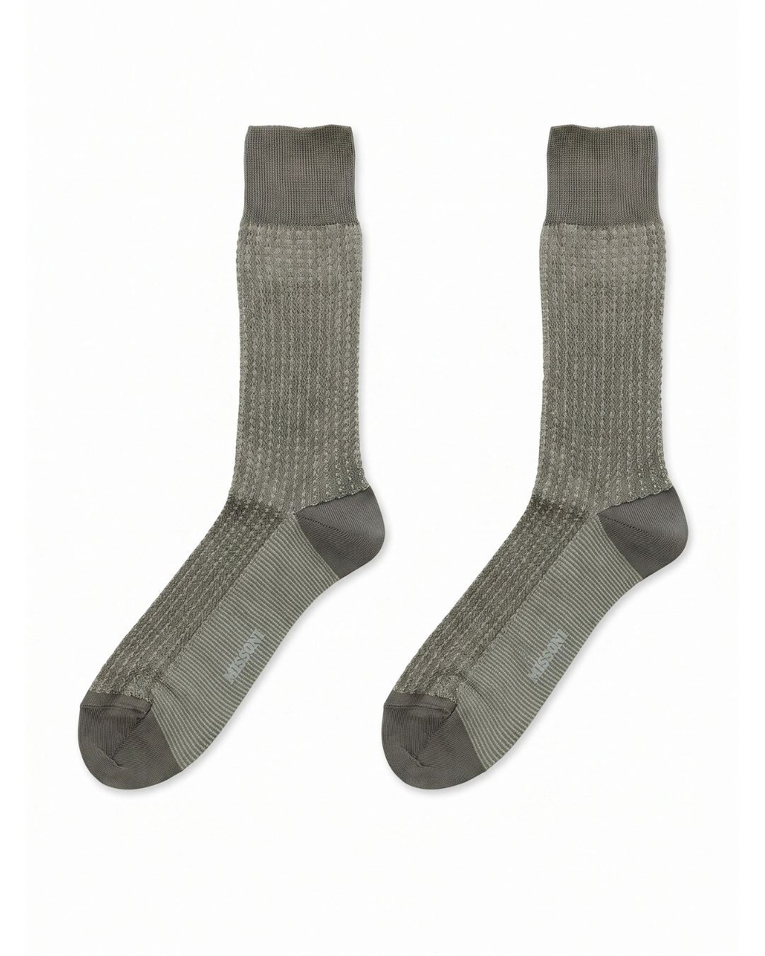 Missoni Missoni Beige Mens Textured Design Crew Socks-M