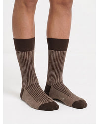 Missoni Missoni Brown Mens Textured Design Crew Socks-M