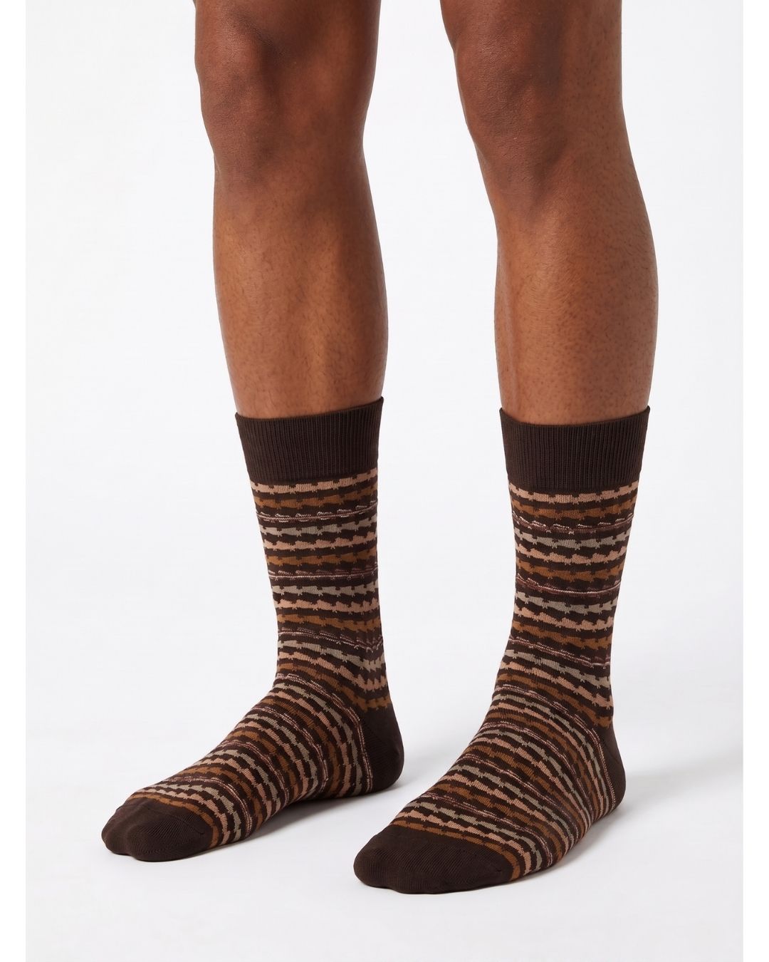 Missoni Missoni Brown Mens Melange Crew Socks-M