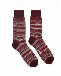 Missoni Missoni Burgundy Mens Chevron Knit Crew Socks-M