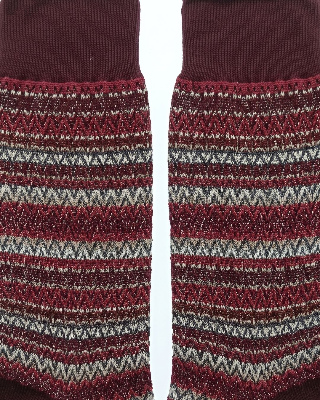 Missoni Missoni Burgundy Mens Chevron Knit Crew Socks-M