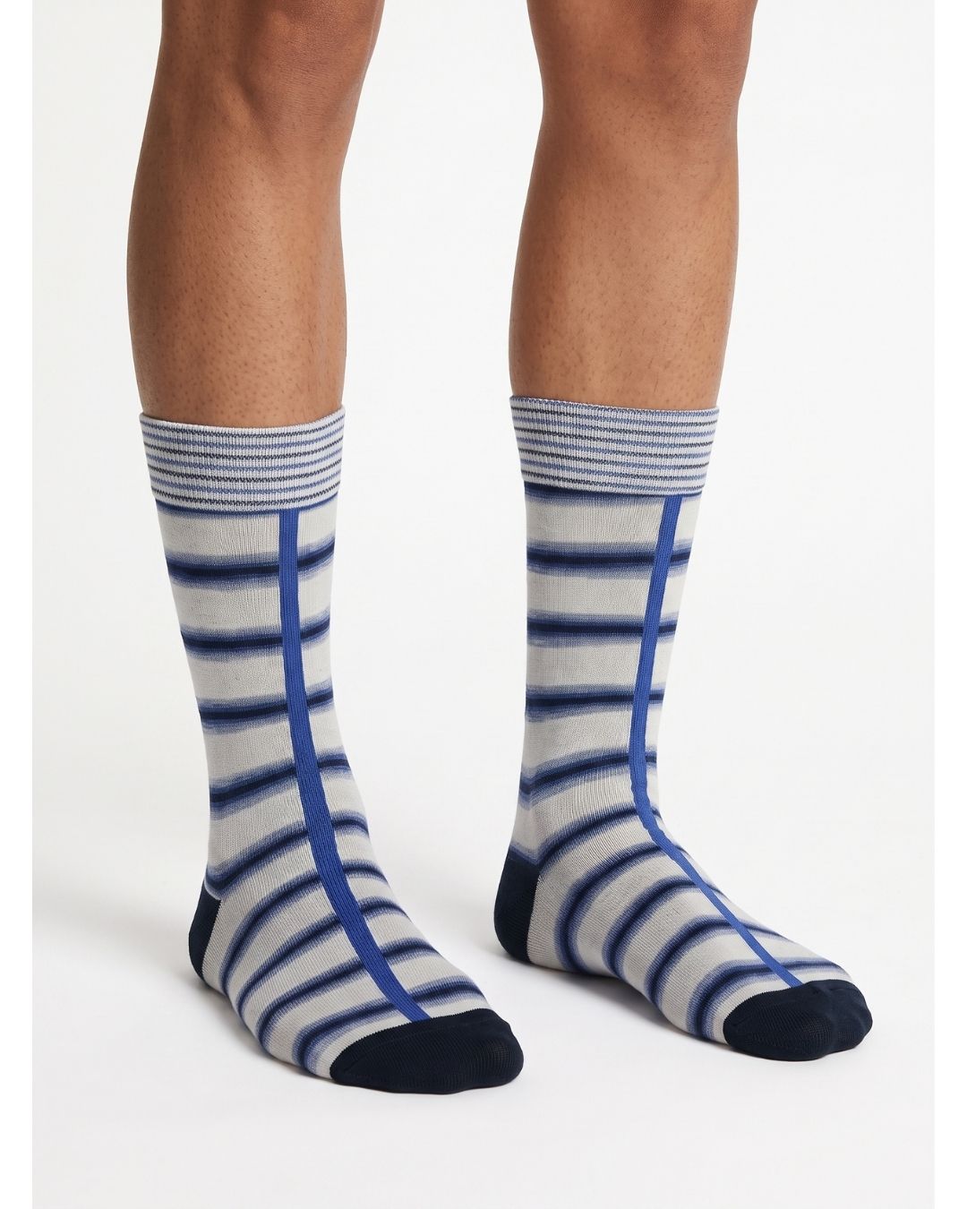 Missoni Missoni Blue  Mens Bold Stripe Crew Socks-M