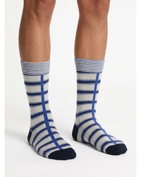 Missoni Missoni Blue  Mens Bold Stripe Crew Socks-M