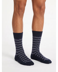 Missoni Missoni Navy Mens Wave Crew Socks-S
