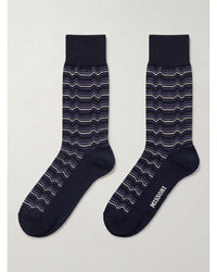 Missoni Missoni Navy Mens Wave Crew Socks-S