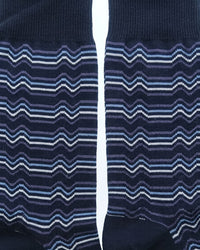 Missoni Missoni Navy Mens Wave Crew Socks-S
