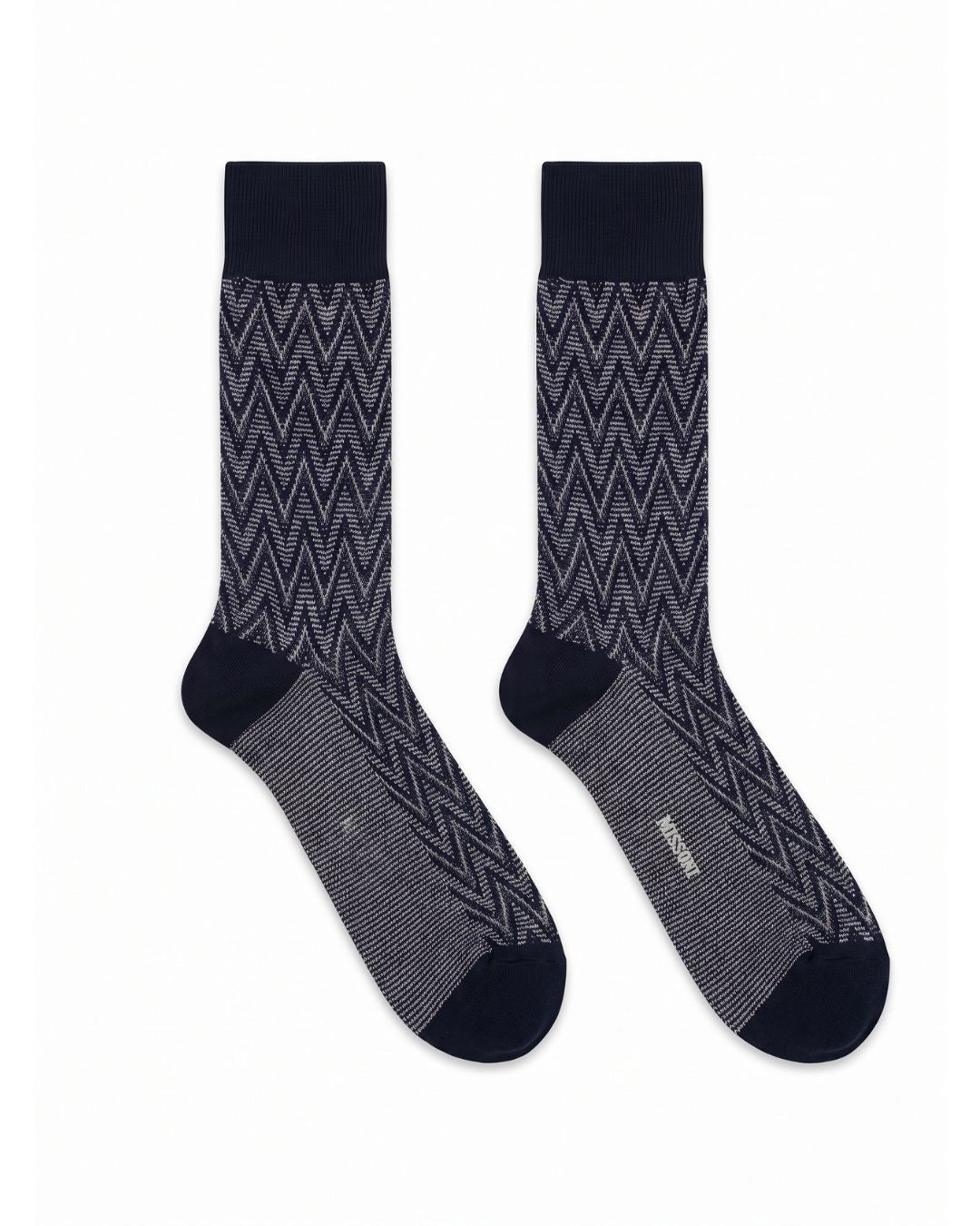 Missoni Missoni Navy Mens Classic Chevron Crew Socks-L