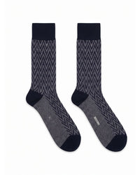 Missoni Missoni Navy Mens Classic Chevron Crew Socks-L