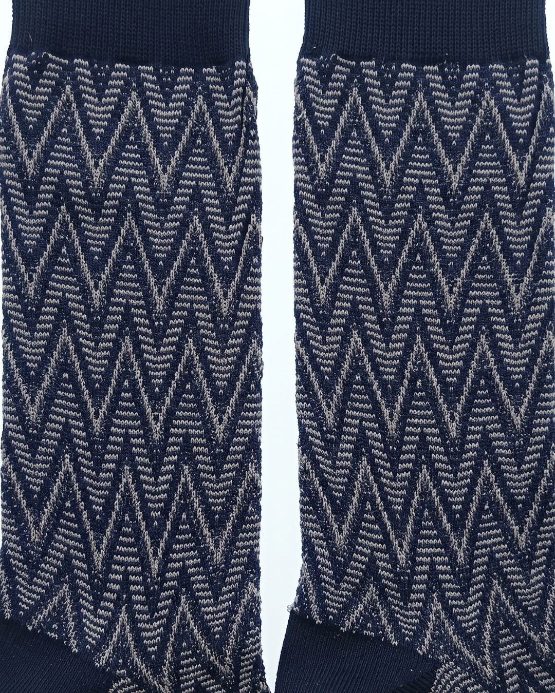 Missoni Missoni Navy Mens Classic Chevron Crew Socks-L