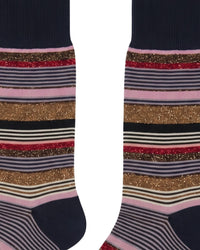 Missoni Missoni Pink Black Mens Stripe Crew Socks-