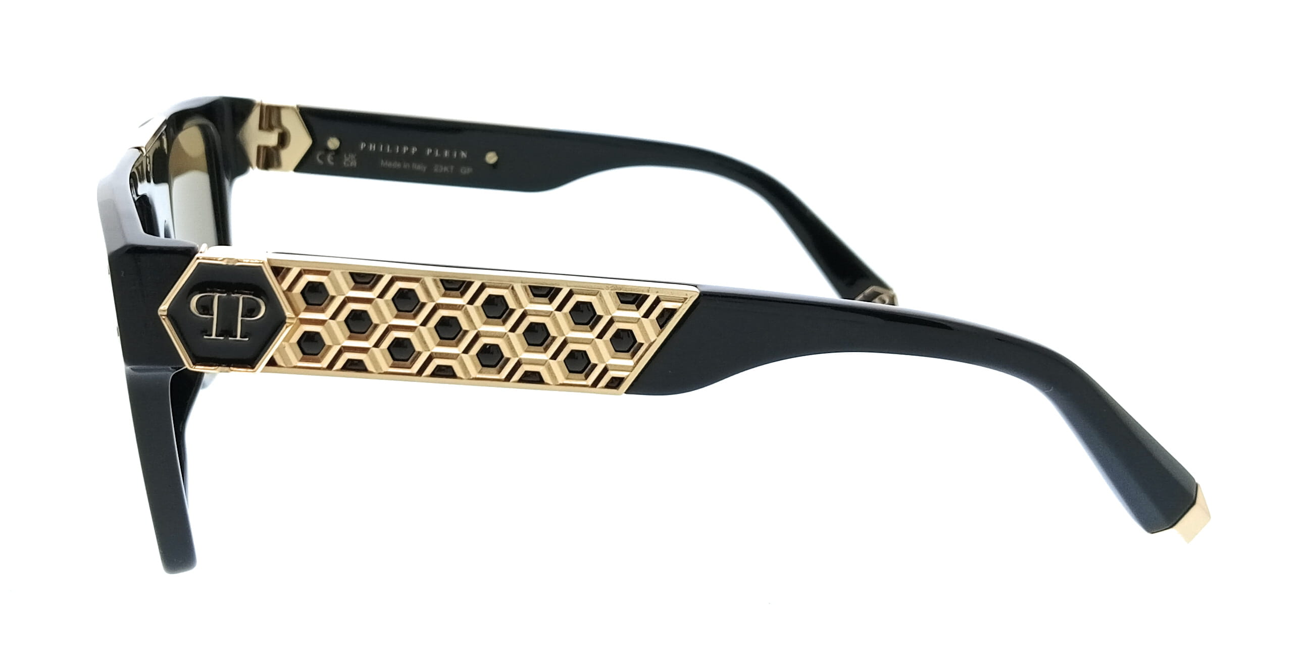 Philipp Plein Philipp Plein SPP080 55700G Shiny Black Square Unisex Sunglasses