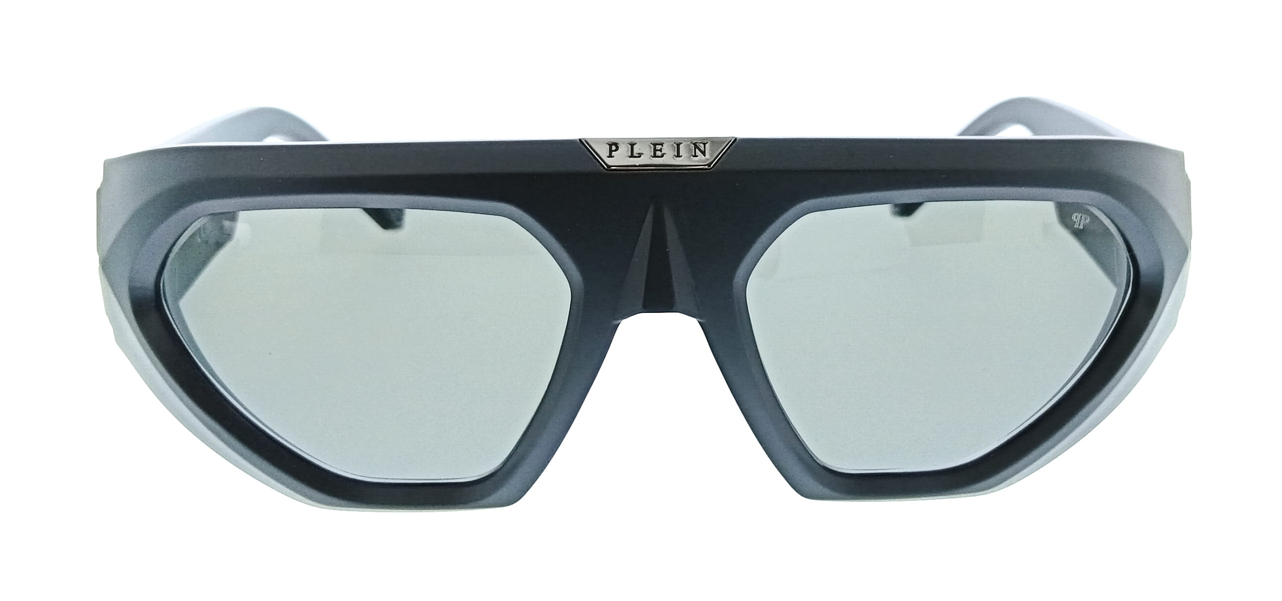 Philipp Plein SPP153 580U28 Matte Black Rectangle Mens Sunglasses