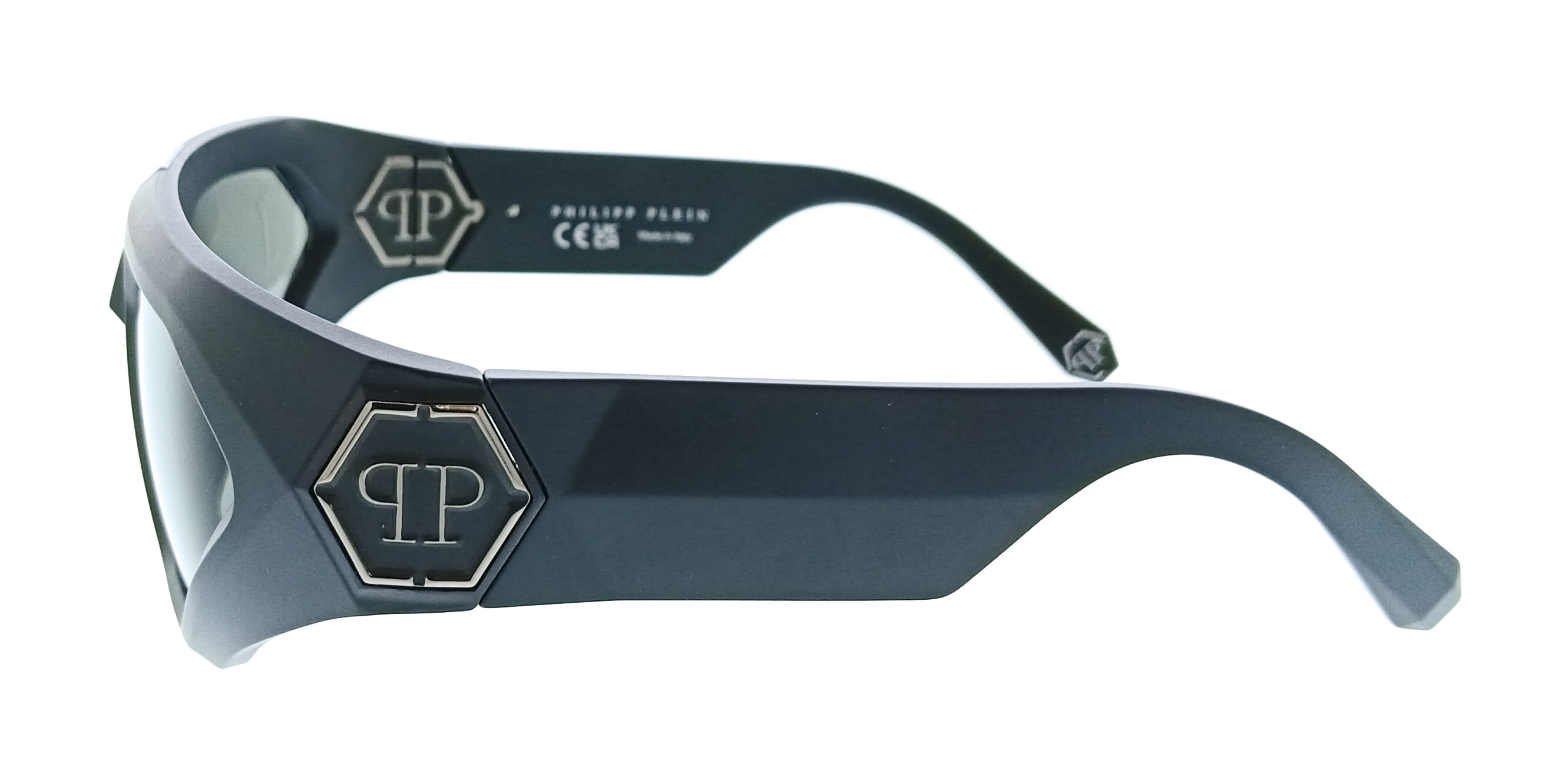 Philipp Plein SPP153 580U28 Matte Black Rectangle Mens Sunglasses