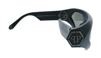 Philipp Plein SPP153 580U28 Matte Black Rectangle Mens Sunglasses