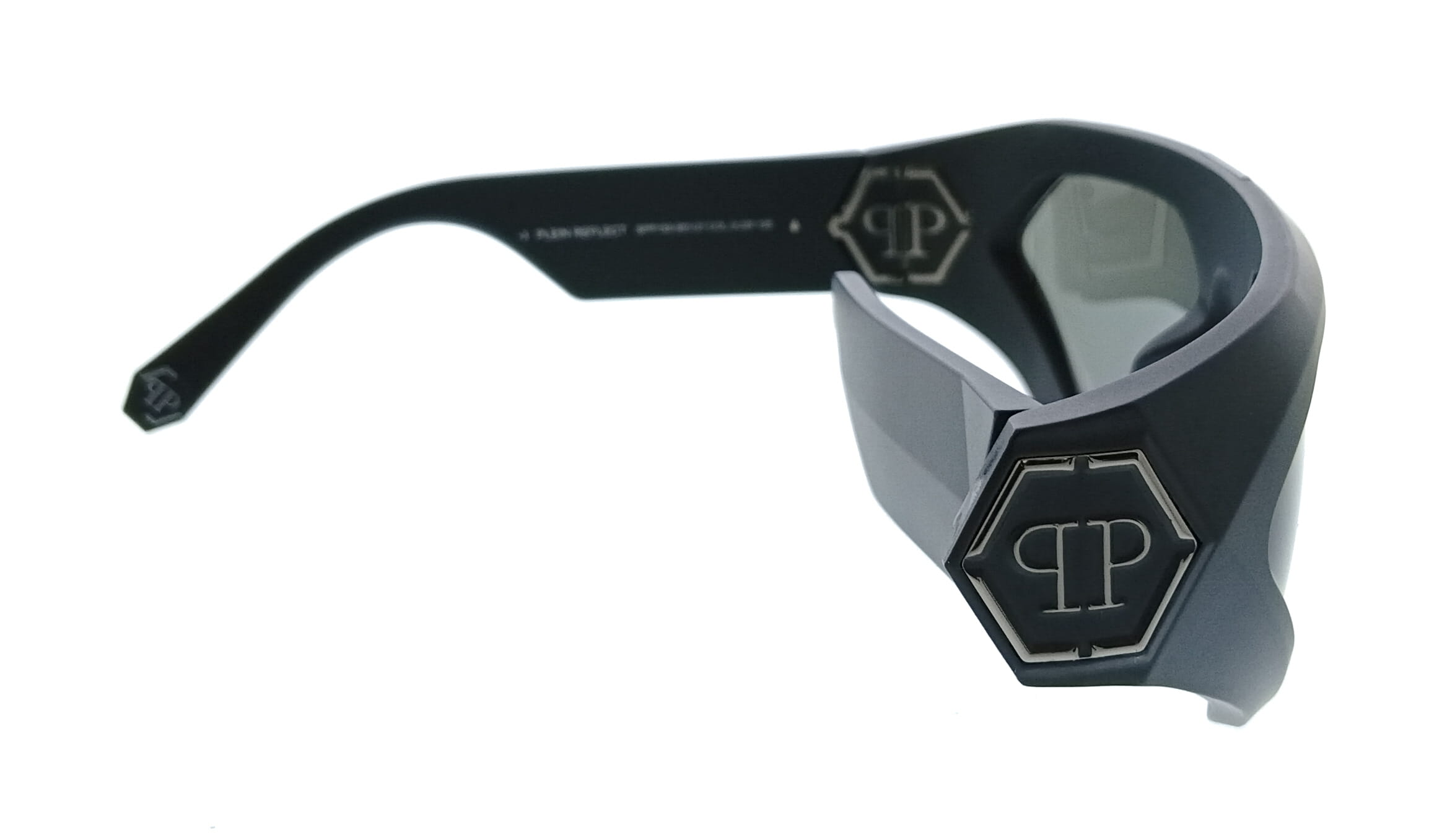 Philipp Plein SPP153 580U28 Matte Black Rectangle Mens Sunglasses