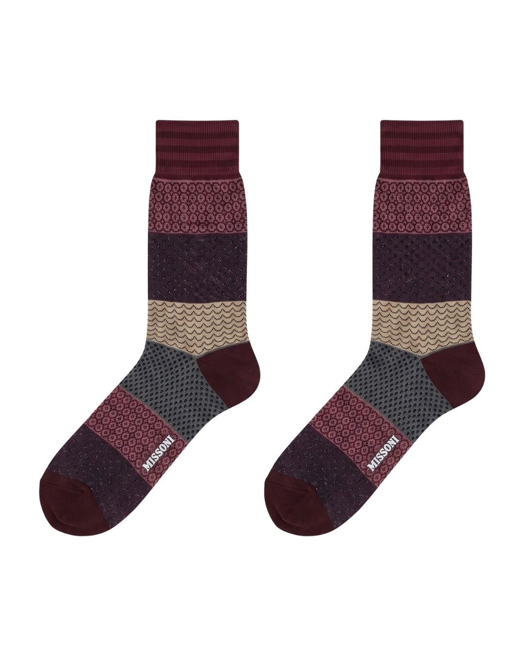 Missoni Missoni Burgundy  Mens Crew Socks-S