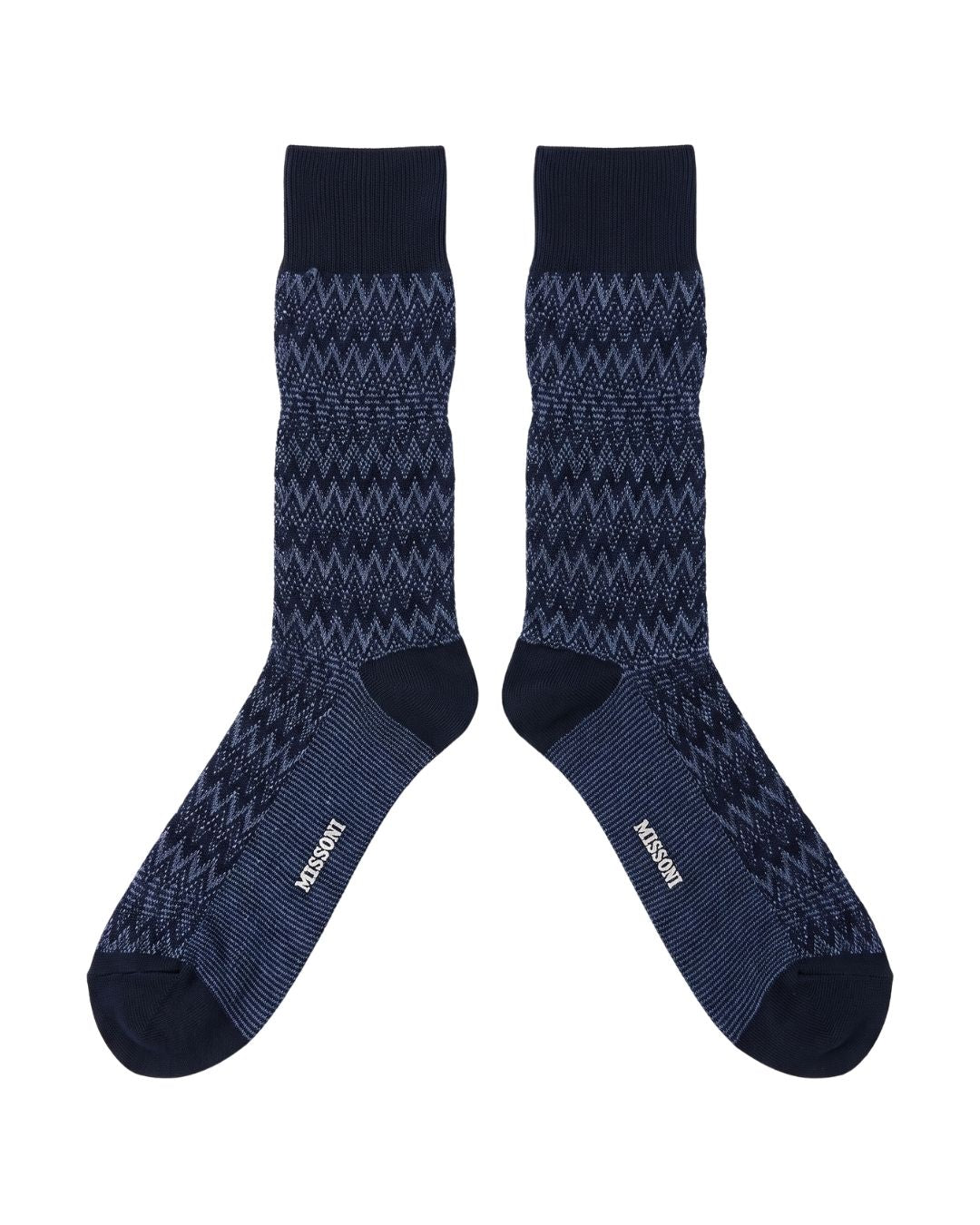Missoni Missoni Blue  Mens Chevron Crew Socks-