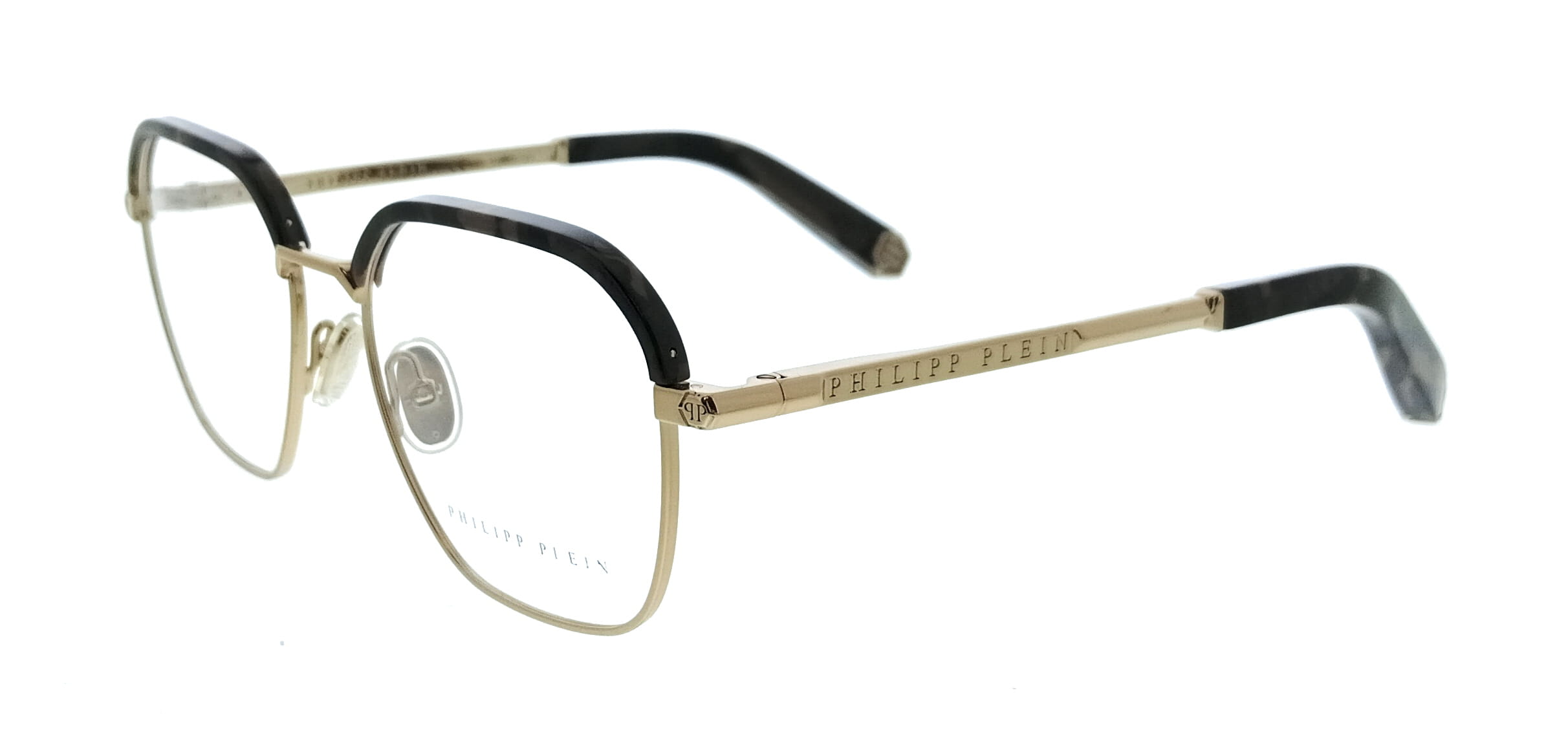 Philipp Plein Philipp Plein Brown Square VPP017M5208FF Eyeglasses