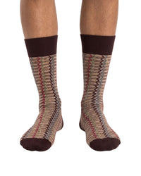 Missoni Missoni Pink Brown Mens Zigzag  Crew Socks-