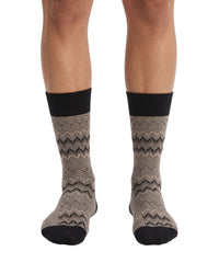 Missoni Missoni Black Light Grey Mens Chevron Crew Socks-