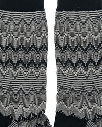 Missoni Missoni Black Light Grey Mens Chevron Crew Socks-
