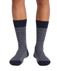 Missoni Missoni White Navy Mens Chevron Crew Socks-M
