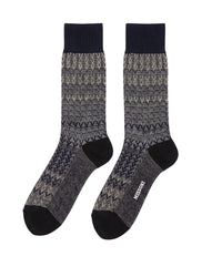 Missoni Missoni Grey Black  Mens Chevron Crew Socks-S