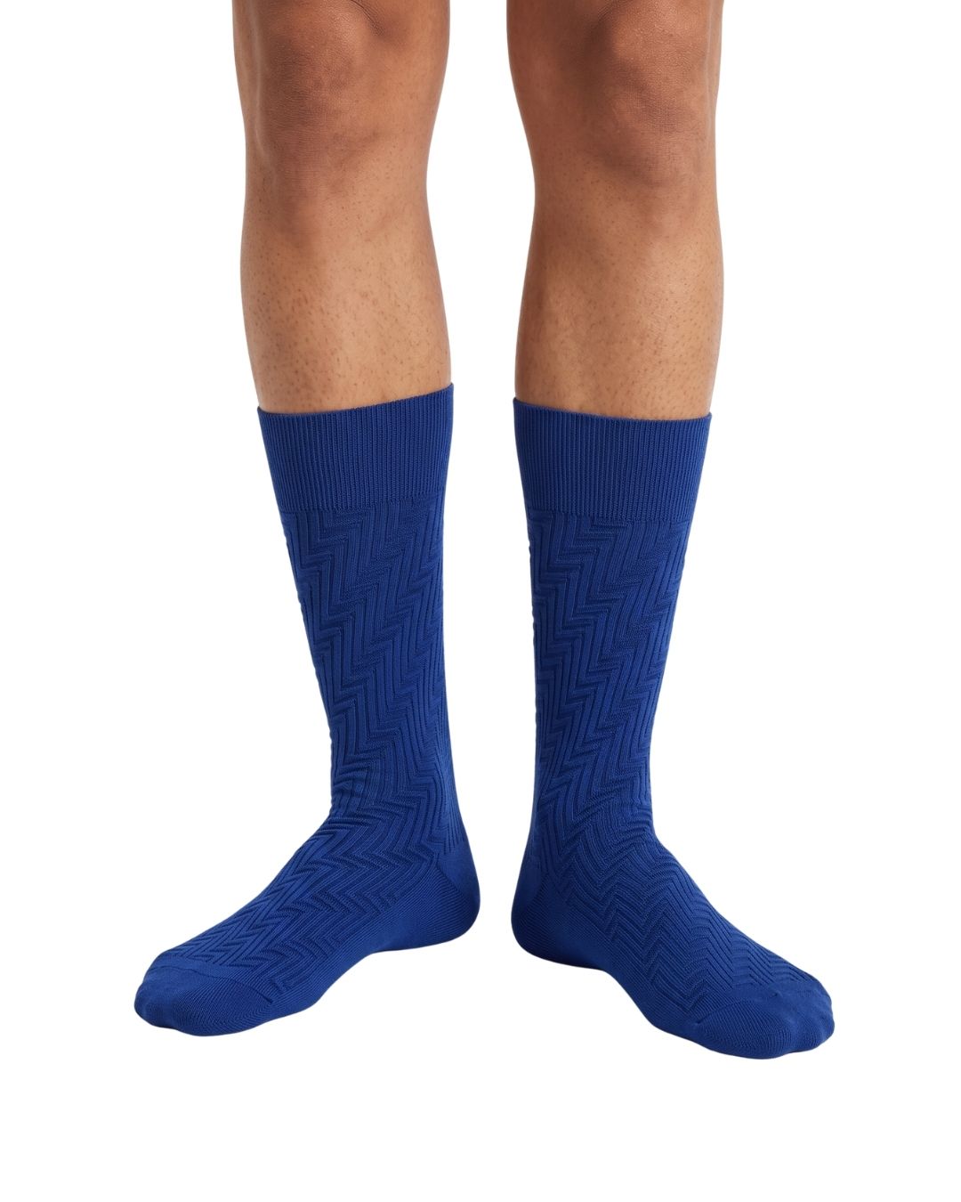 Missoni Missoni Royal Blue Mens Ribbed Crew Socks-