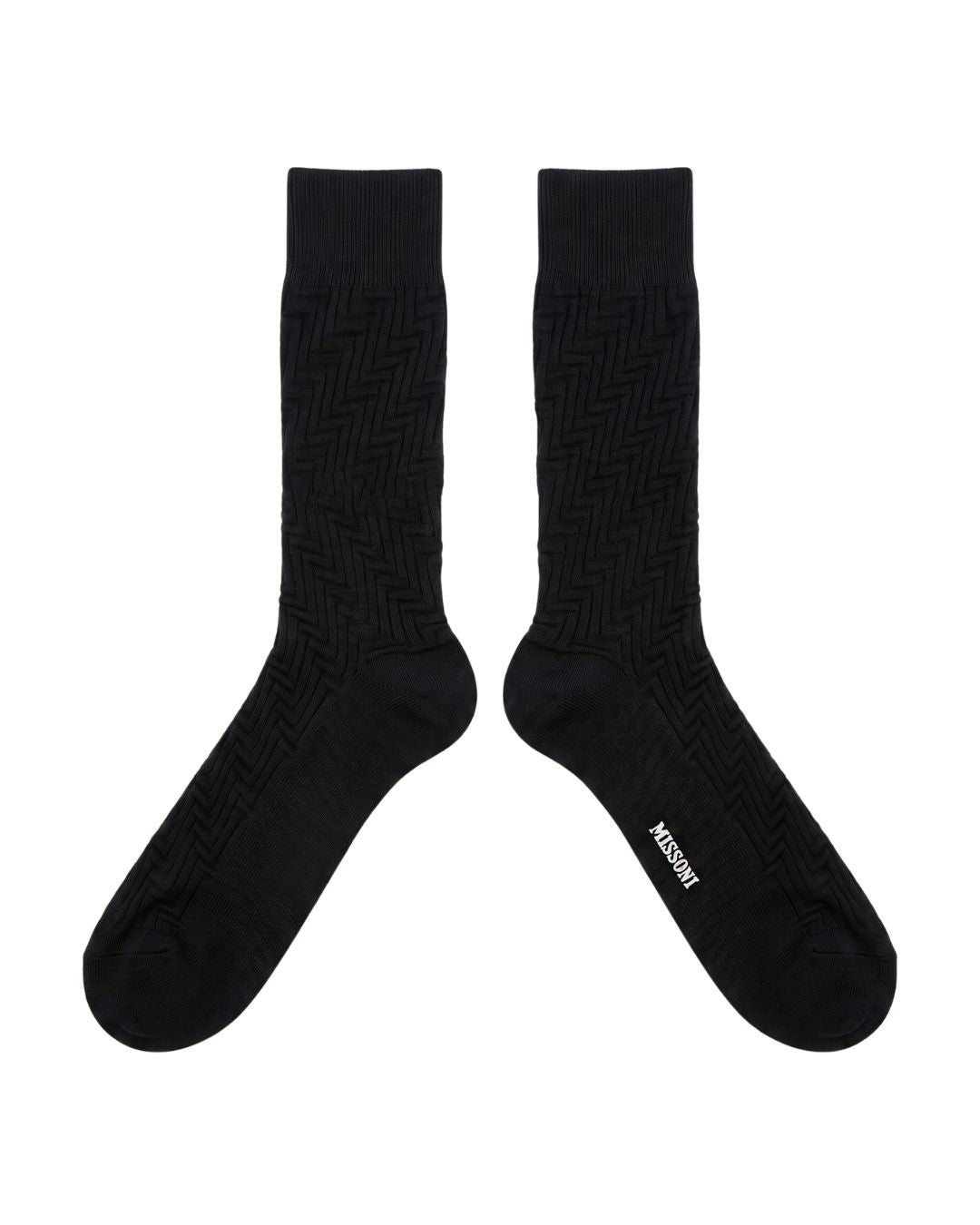 Missoni Missoni Black Mens Ribbed Crew Socks-L
