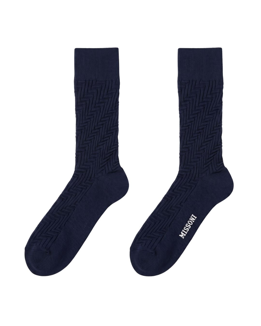 Missoni Missoni Dark Navy Mens Ribbed Crew Socks-M