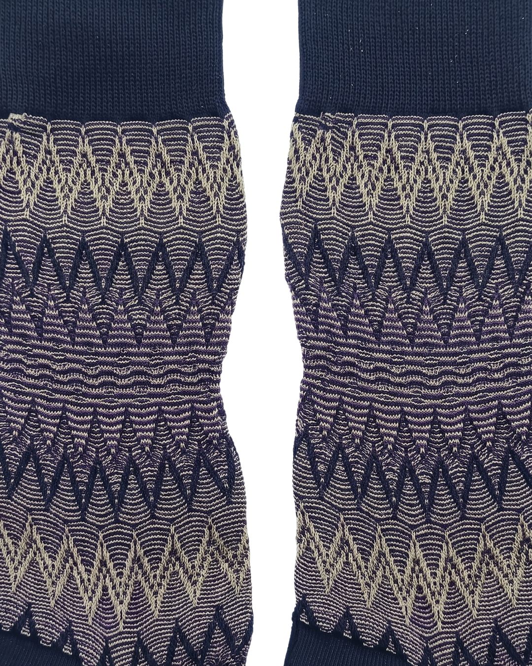 Missoni Missoni Purple Navy Mens Chevron Crew Socks-M
