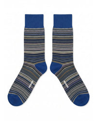 Missoni Missoni Blue Tone  Mens Stripe Crew Socks-S
