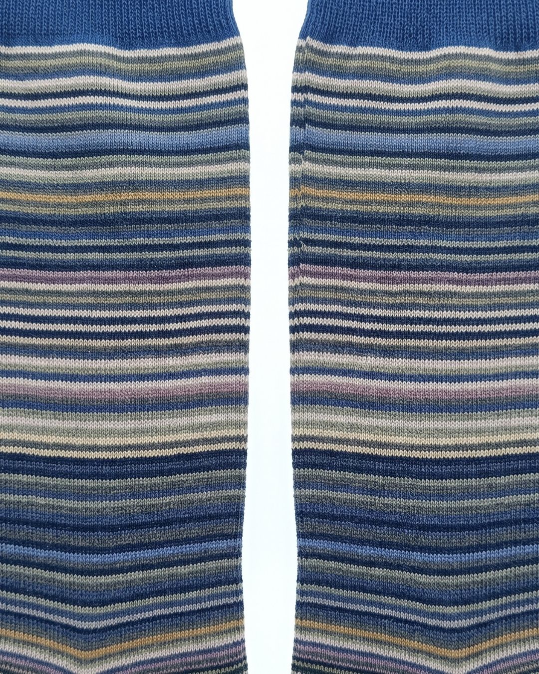 Missoni Missoni Blue Tone  Mens Stripe Crew Socks-S