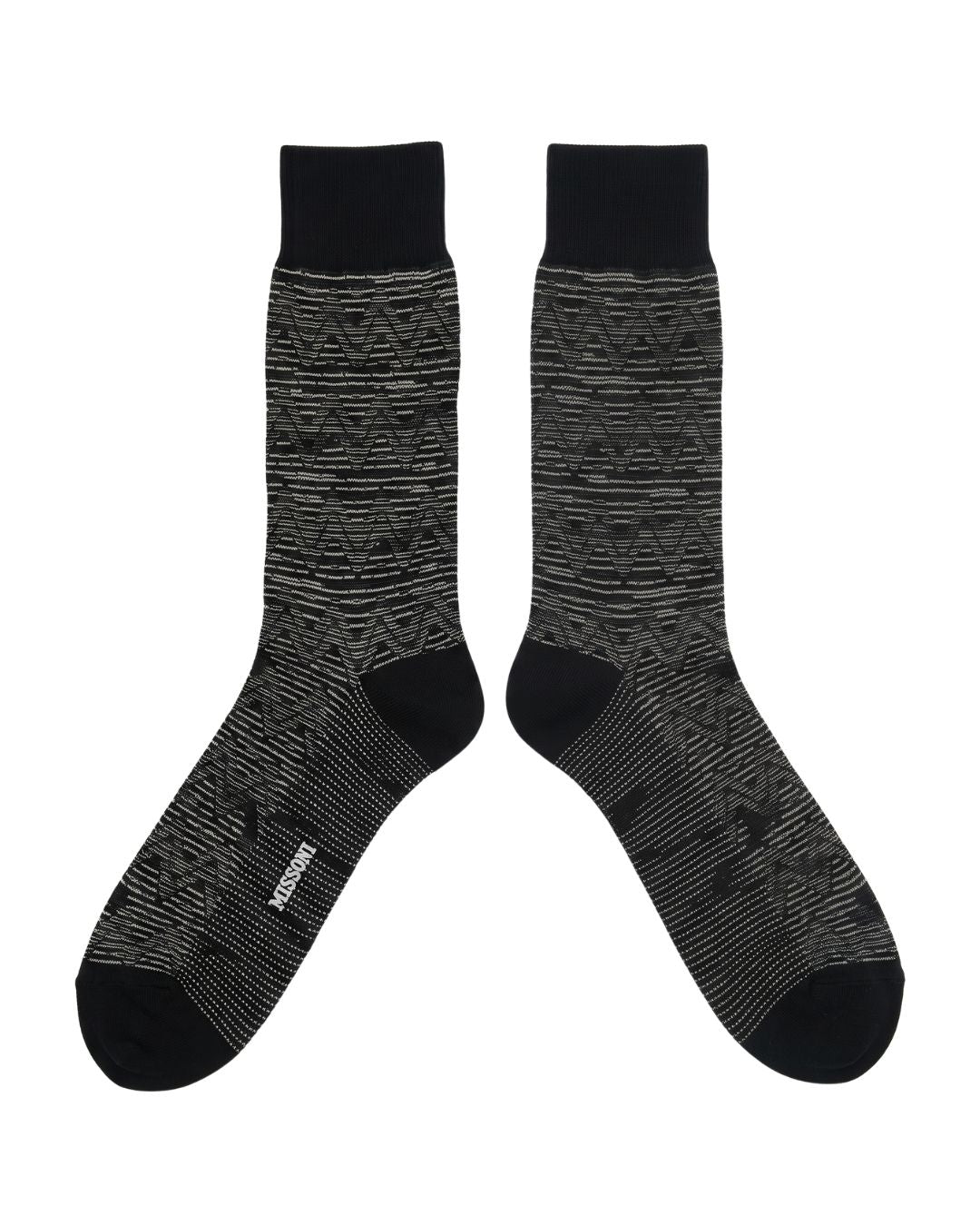 Missoni Missoni Black White Mens Chevron Socks-L