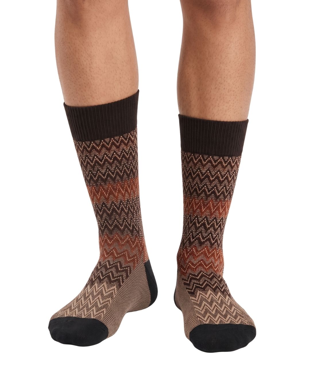 Missoni Missoni Black Beige Mens Chevron Socks-S