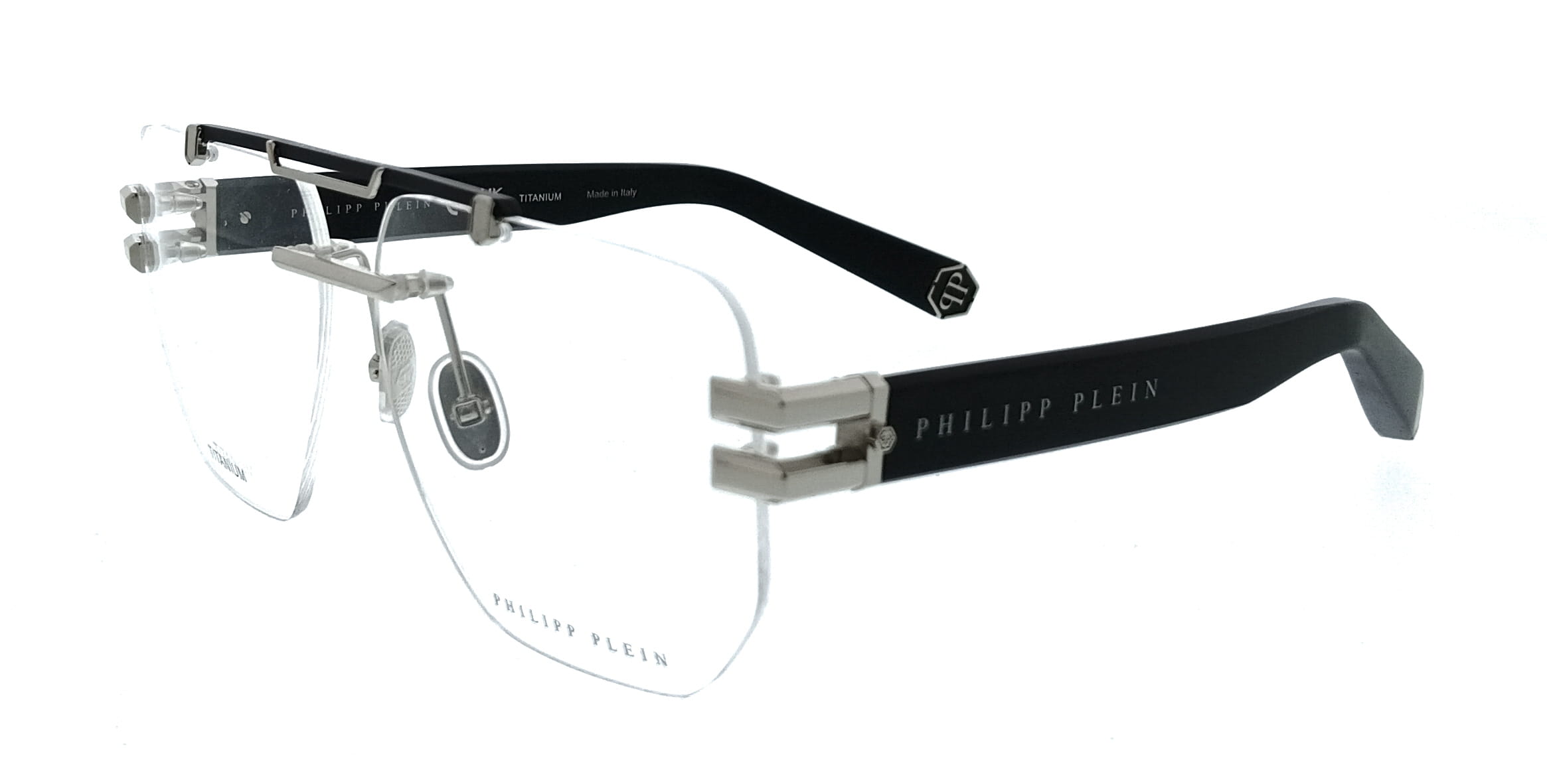 Philipp Plein Philipp Plein Gunmetal Sandblasted 0 Rectangle VPP087M610584 Eyeglasses