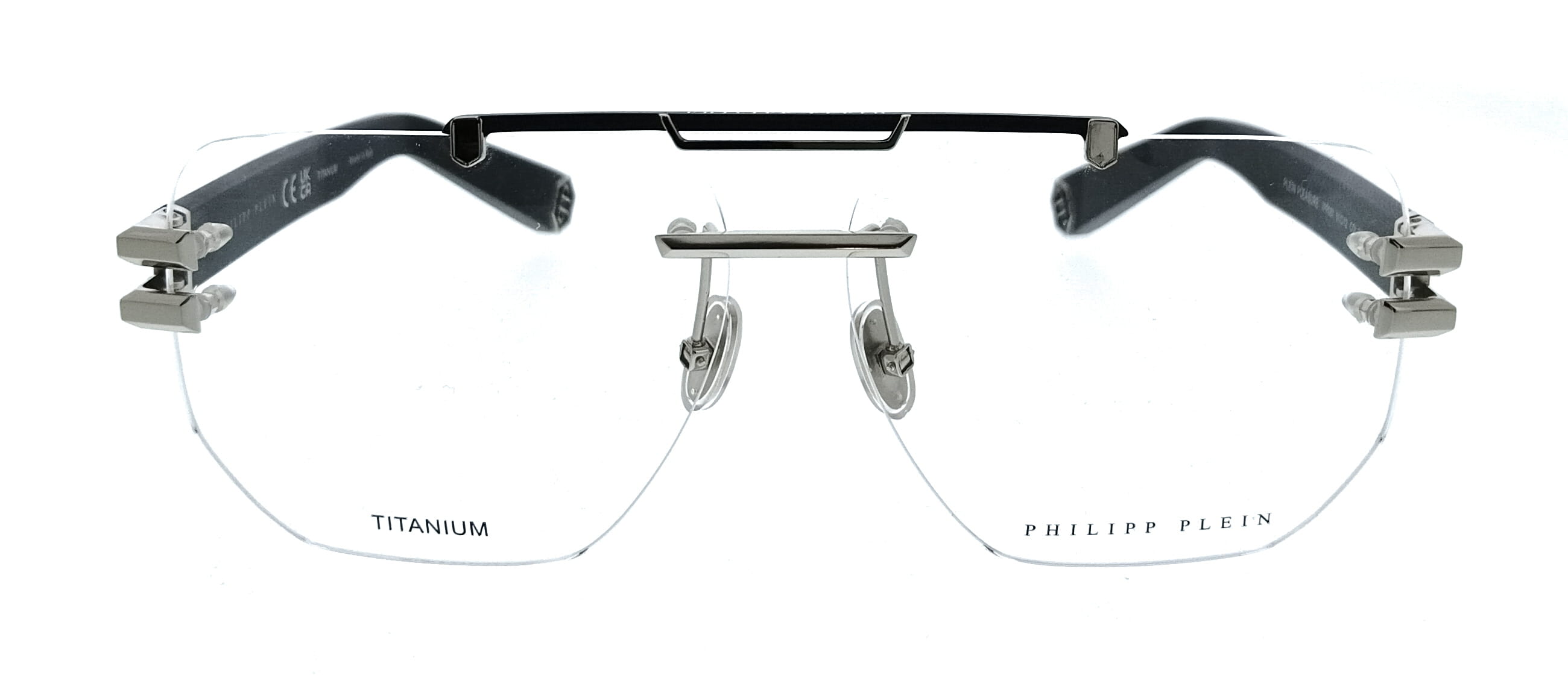 Philipp Plein Philipp Plein Gunmetal Sandblasted 0 Rectangle VPP087M610584 Eyeglasses