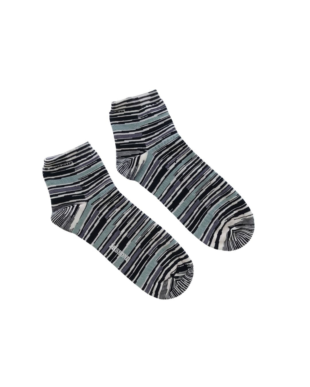 Missoni Missoni Green Black Mens Stripe Ankle Socks-M