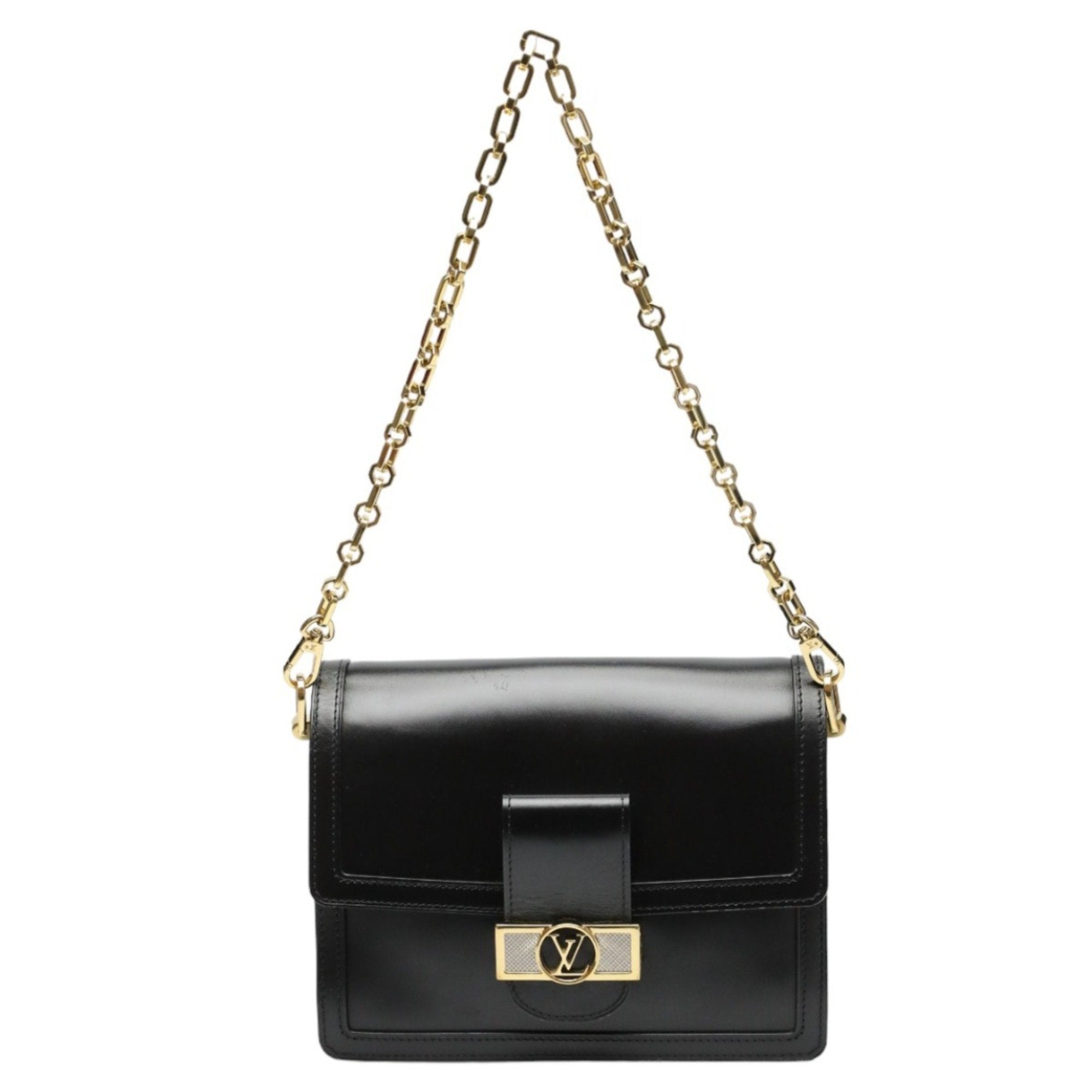 Louis Vuitton Dauphine Black Leather Shoulder Bag (Pre-Owned) OS Black