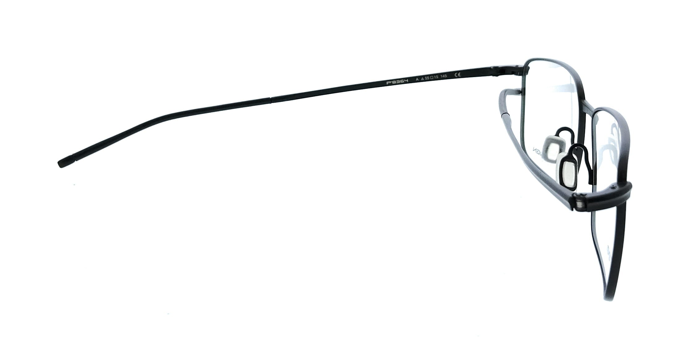 Porsche Design Porsche Design P8364 55A Black Square Mens Sunglasses