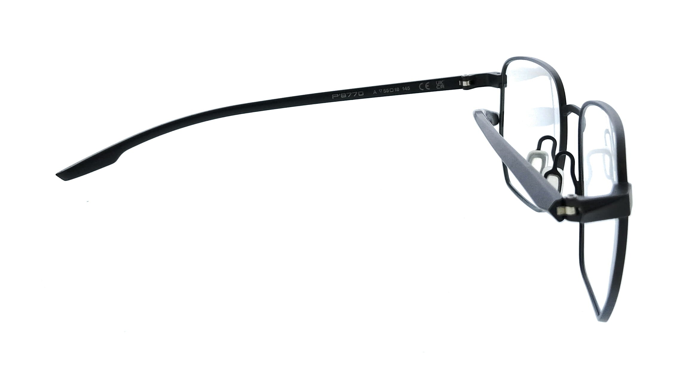 Porsche Design Porsche Design P8770 55A000 Matte Black Square Mens Sunglasses