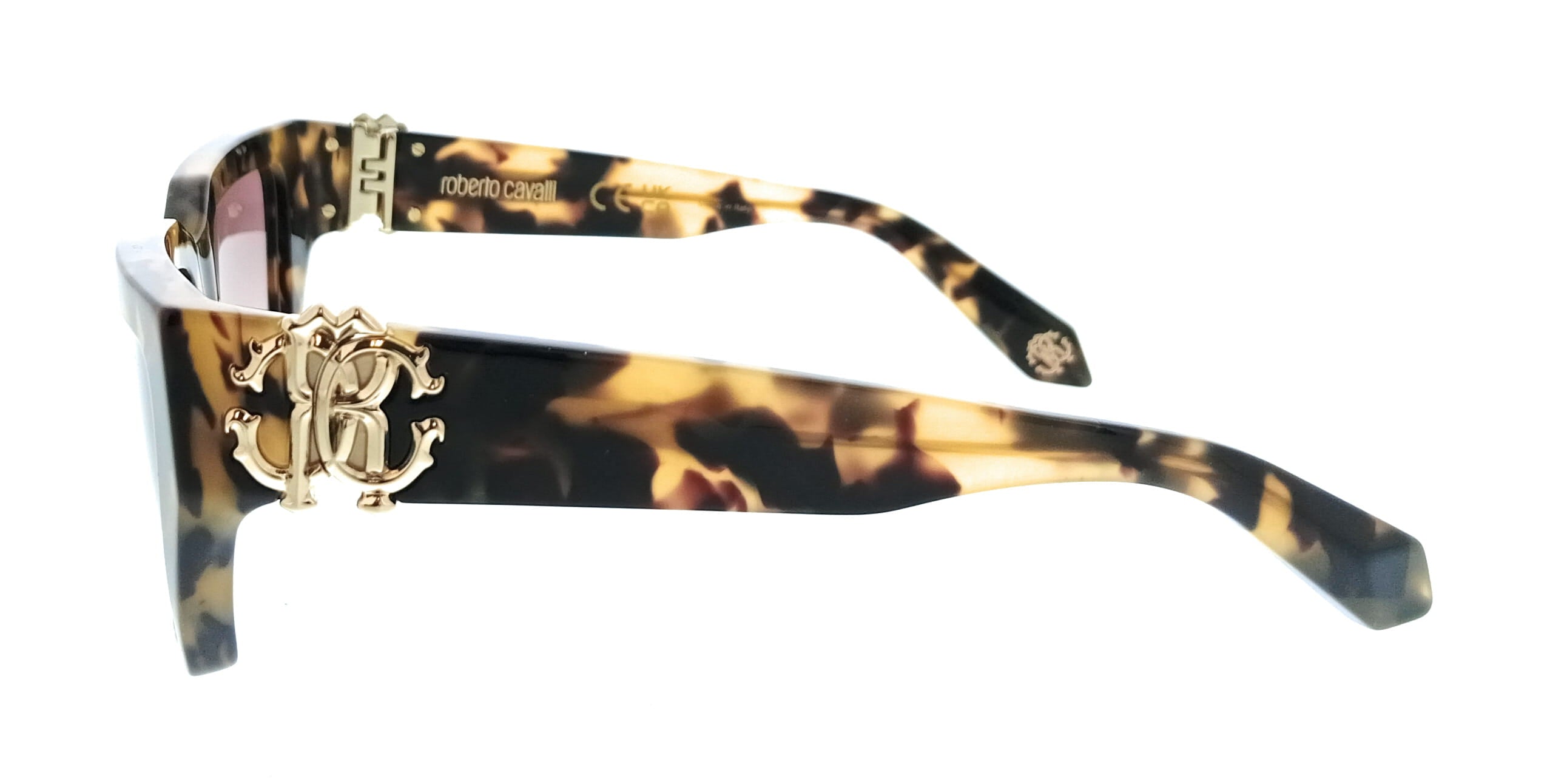 Roberto Cavalli Roberto Cavalli SRC016M550AGG Vintage Havana Square Unisex Sunglasses