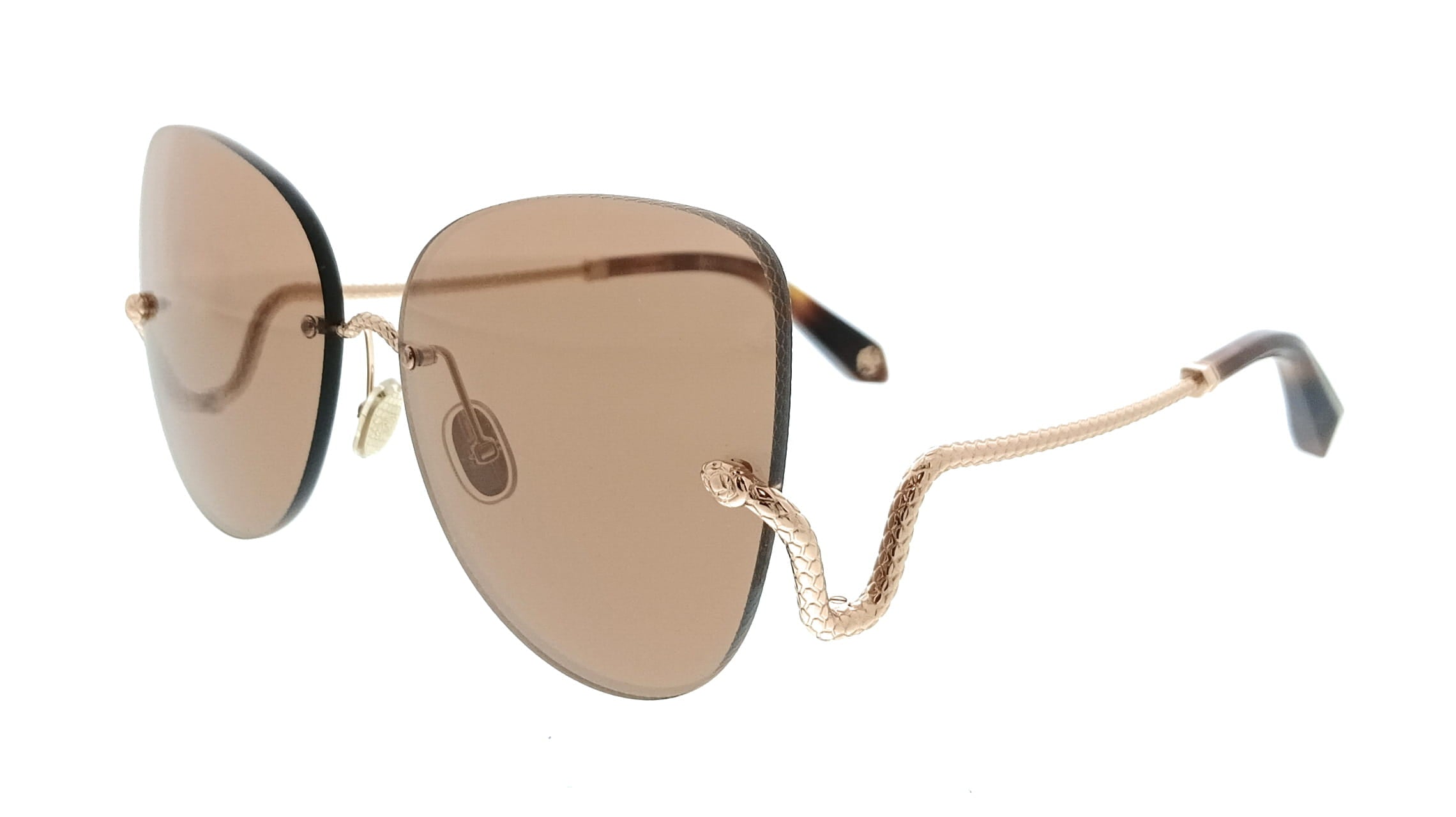 Roberto Cavalli Roberto Cavalli SRC062 648FCX Copper Gold Rectangle Womens Sunglasses