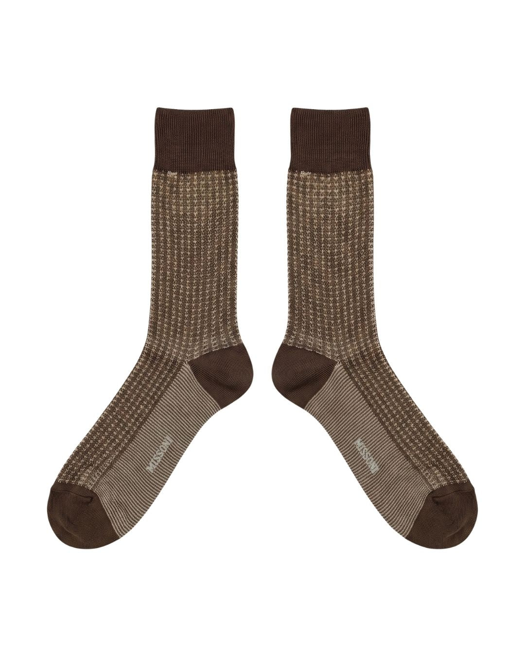 Missoni Missoni Brown Teal Mens Stripe Dress Socks-