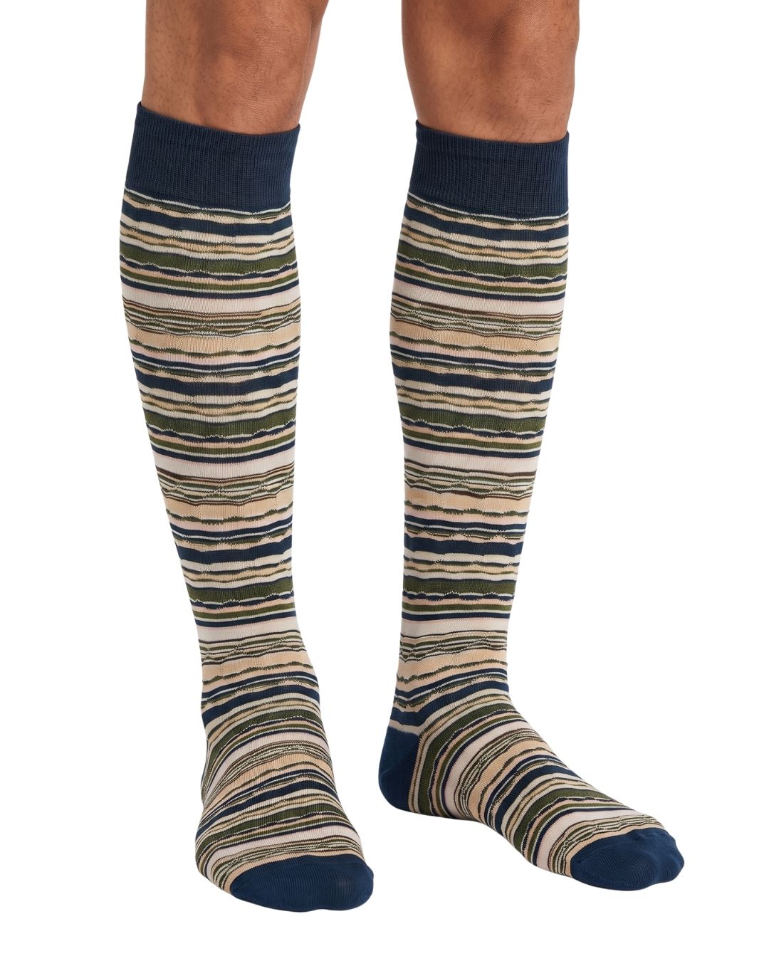 Missoni Missoni Teal Mens Stripe Dress Socks-