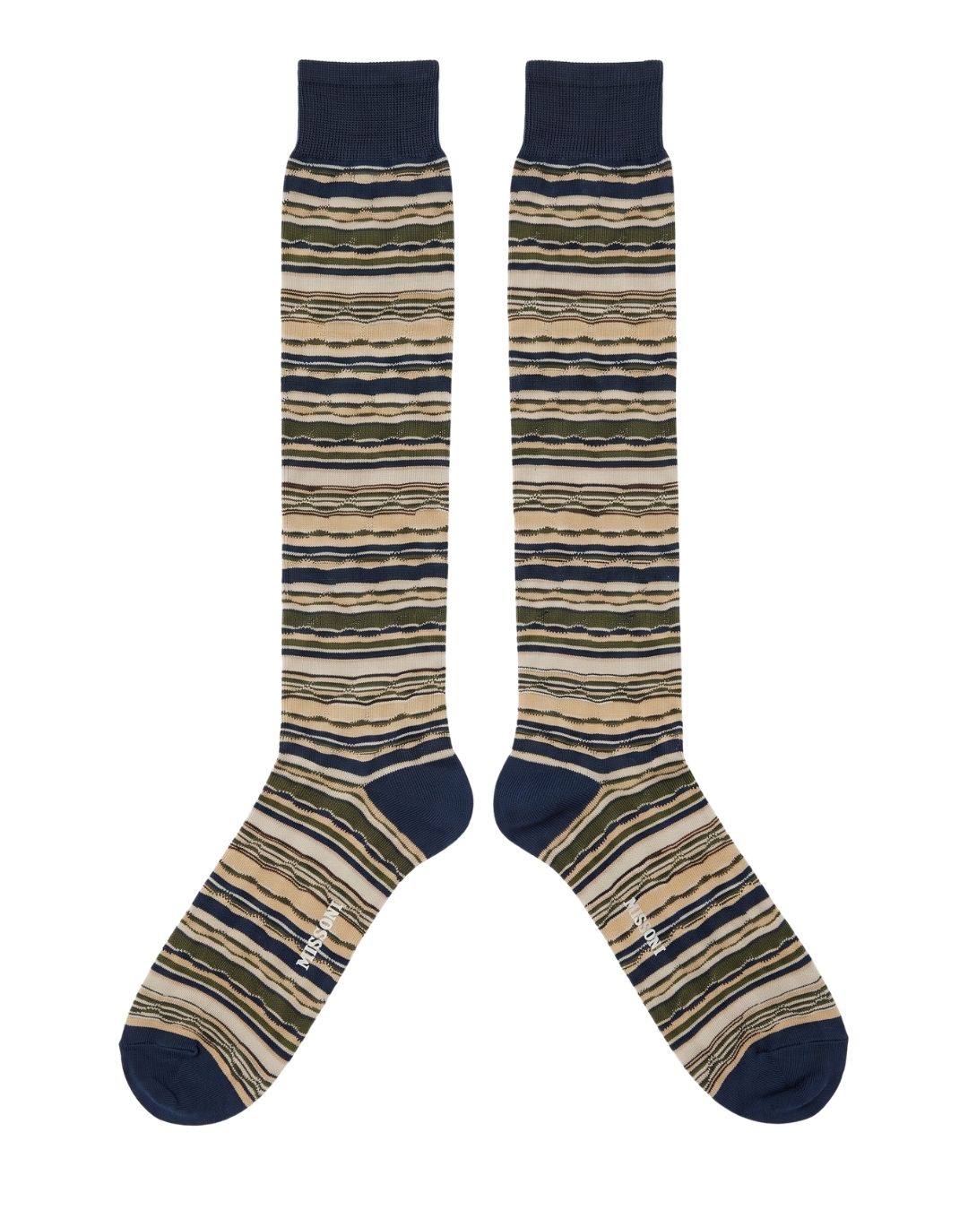 Missoni Missoni Teal Mens Stripe Dress Socks-