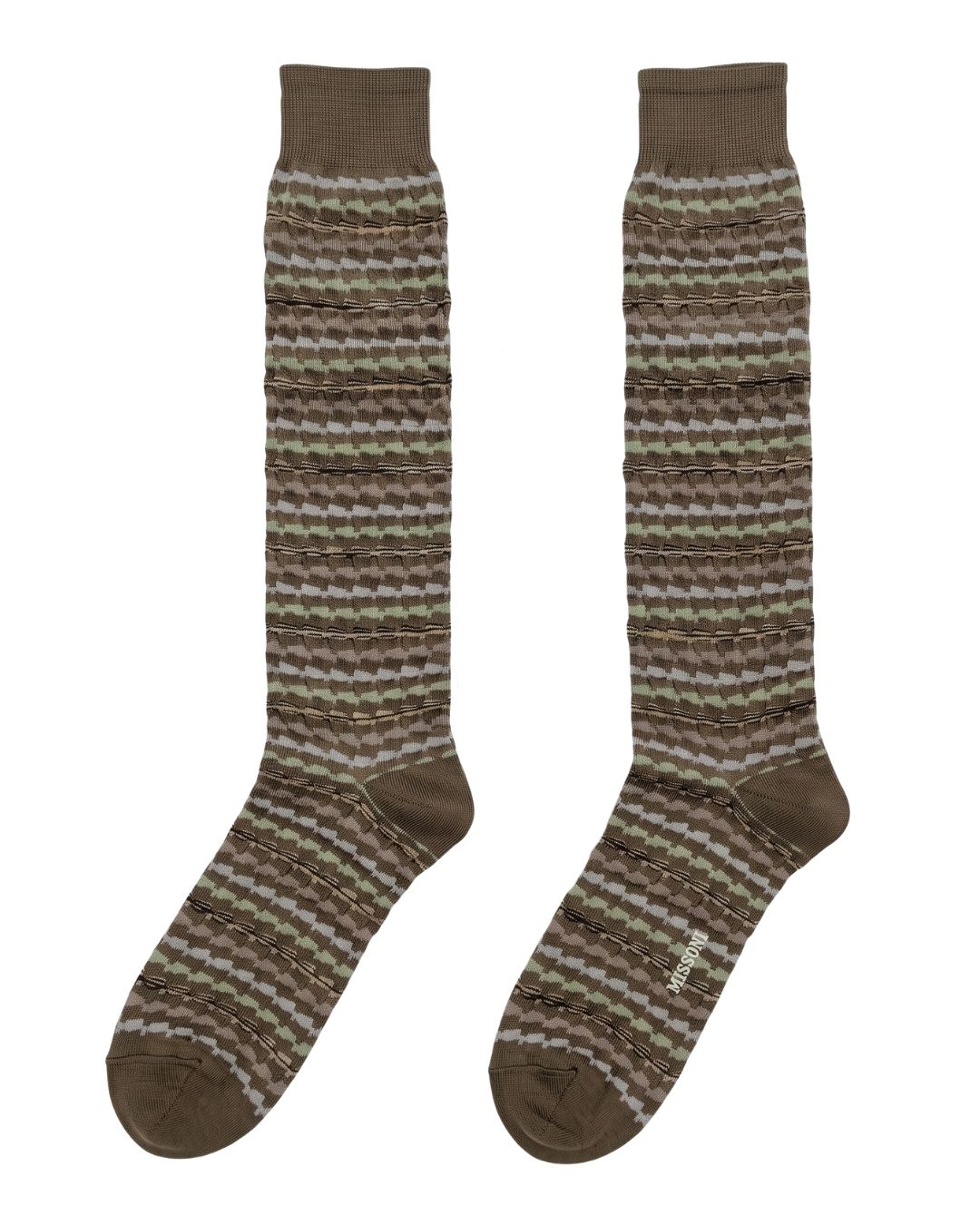 Missoni Missoni Camel Pink Mens Zigzag Knit Dress Socks-